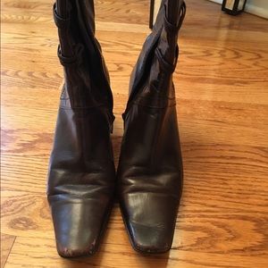 Brown Leather Booties